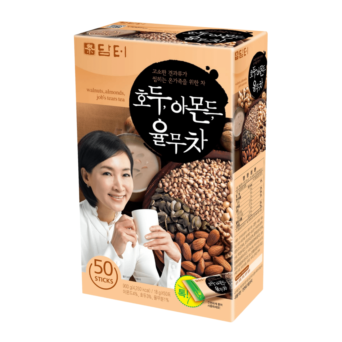 Wang Korea Walnut Almond Adlay Tea 50packs - A&E Foodstore
