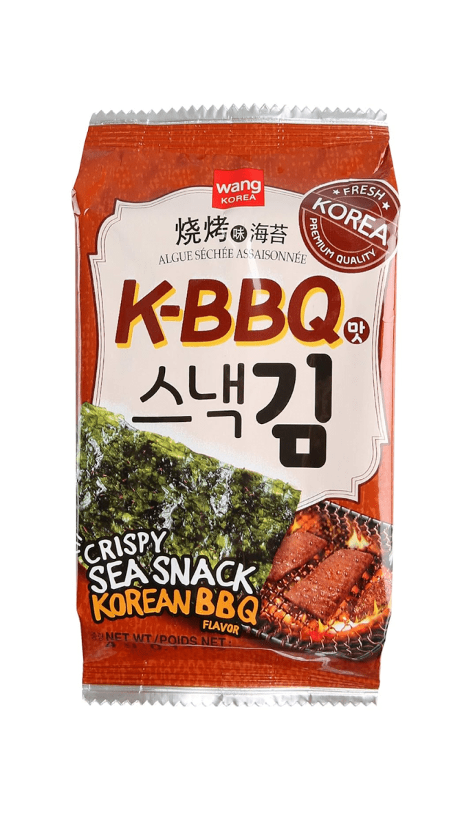 Wang Roasted Seaweed Snack, Korean Barbeque Flavored Pack of 16 - A&E Foodstore