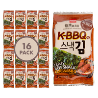 Wang Roasted Seaweed Snack, Korean Barbeque Flavored Pack of 16 - A&E Foodstore