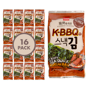Wang Roasted Seaweed Snack, Korean Barbeque Flavored Pack of 16 - A&E Foodstore