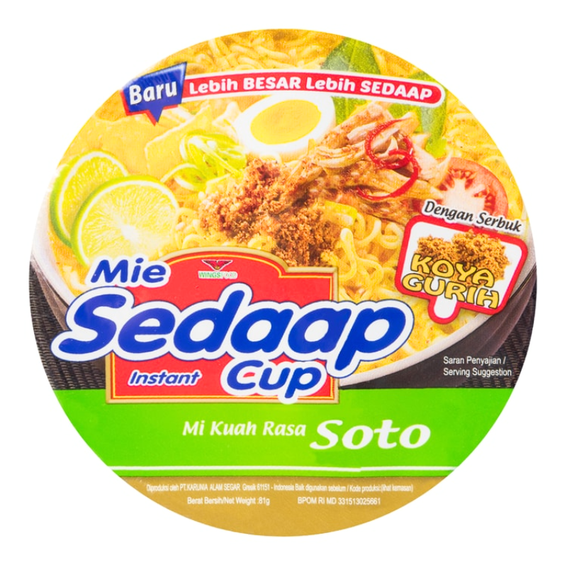 [Wings Food] Cup Instant Noodles Soto - 81g - A&E Foodstore