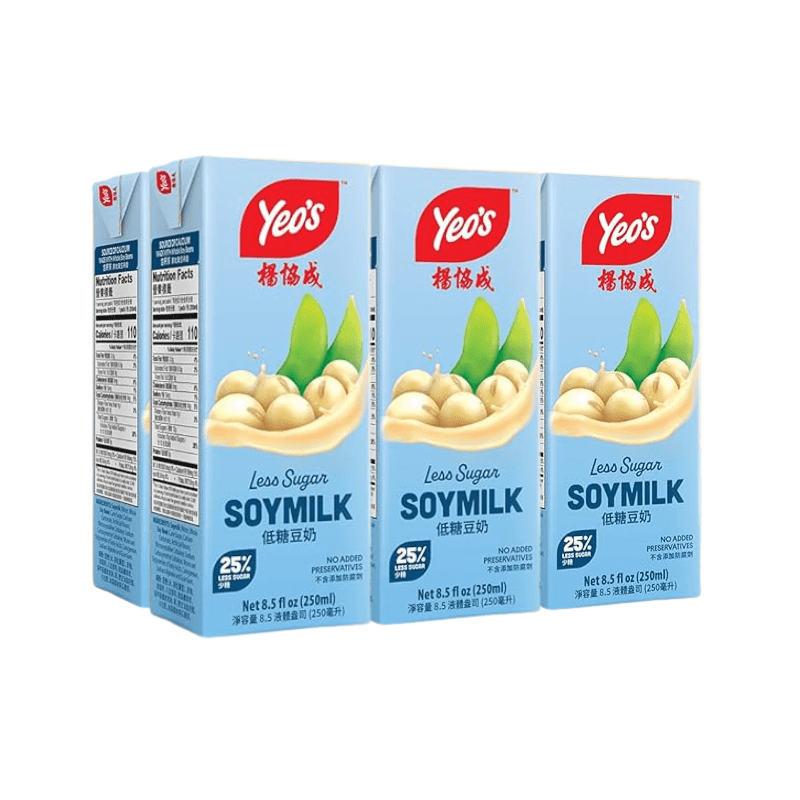 Yeo's Less Sugar Soy Milk 250ml Pack of 6 - A&E Foodstore