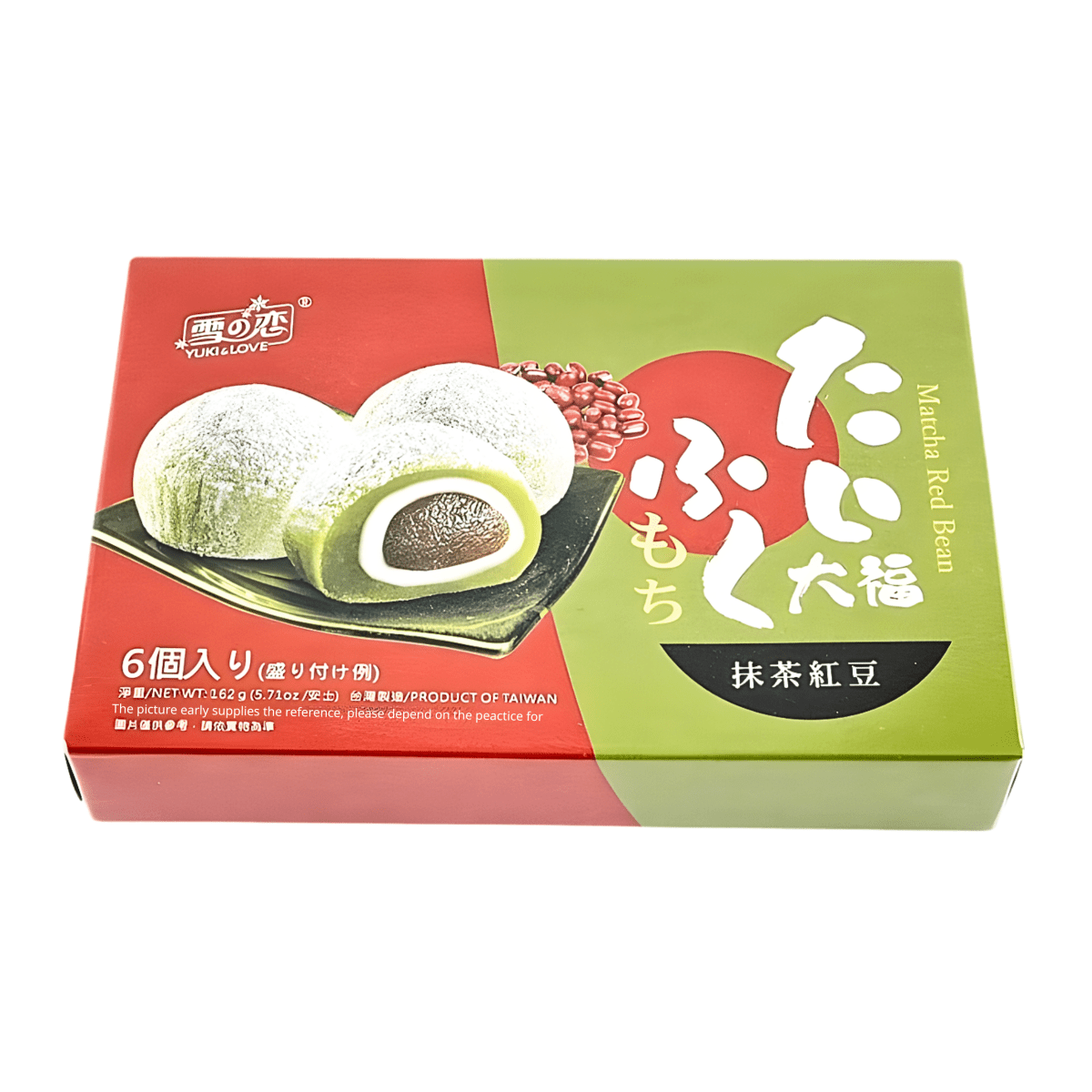 [YUKI & LOVE] Matcha Red Bean Mochi - 5.71oz - A&E Foodstore